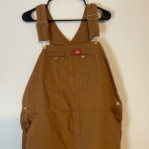 Dickies Other - Dickies Mens 38x32 Brown Duck Cotton Canvas Bib Overalls Workwear DB100RBD